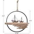 thumbnail image 7 of Wood Sailboat Wall Ornament Hanging Circle, Beach Wooden Sailboat Decor, Rustic Ocean Home Decor, 7 of 7