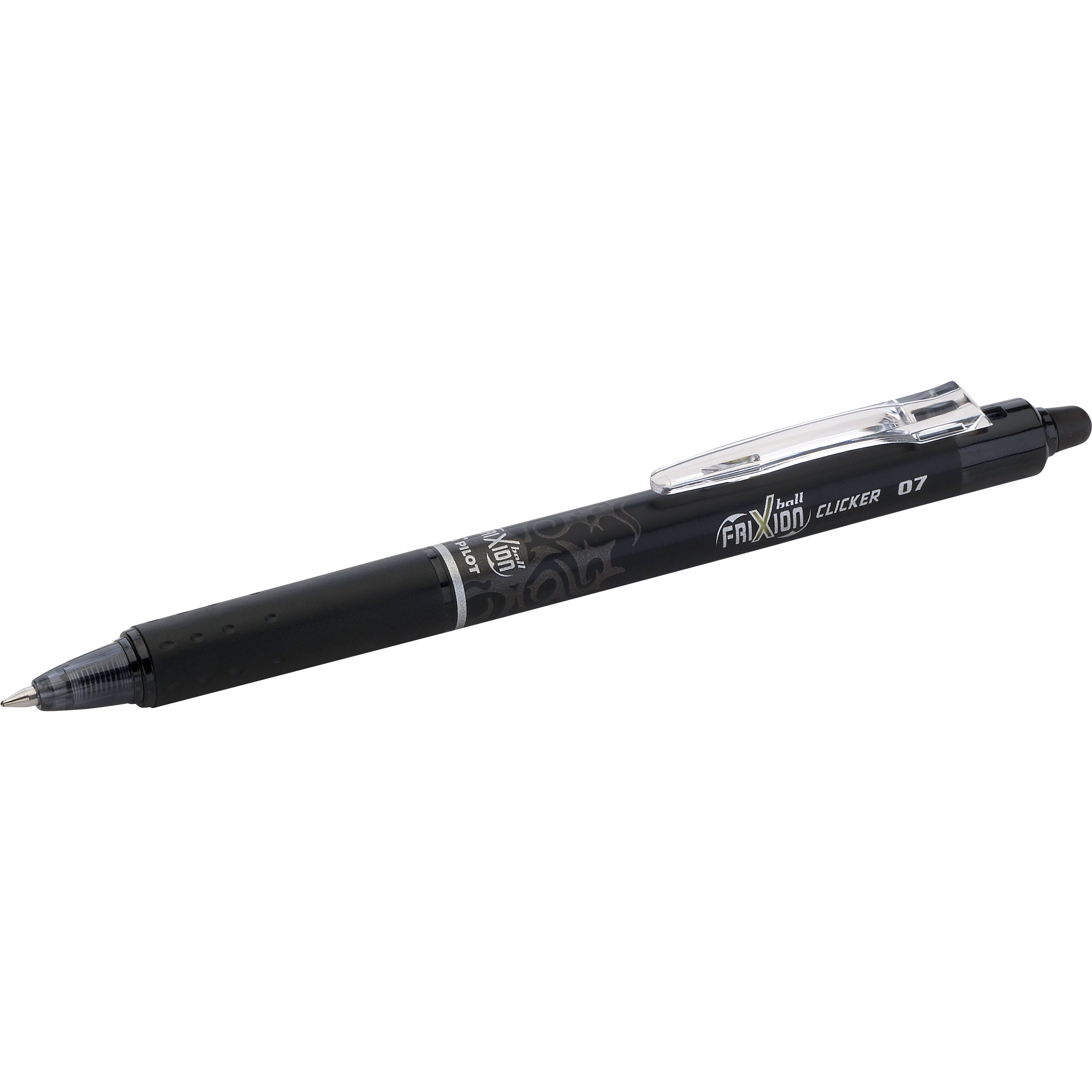 Pilot FriXion Clicker Retractable Gel Ink Pens, Eraseable, Fine Point 0.7  mm, Black Ink (314505P)