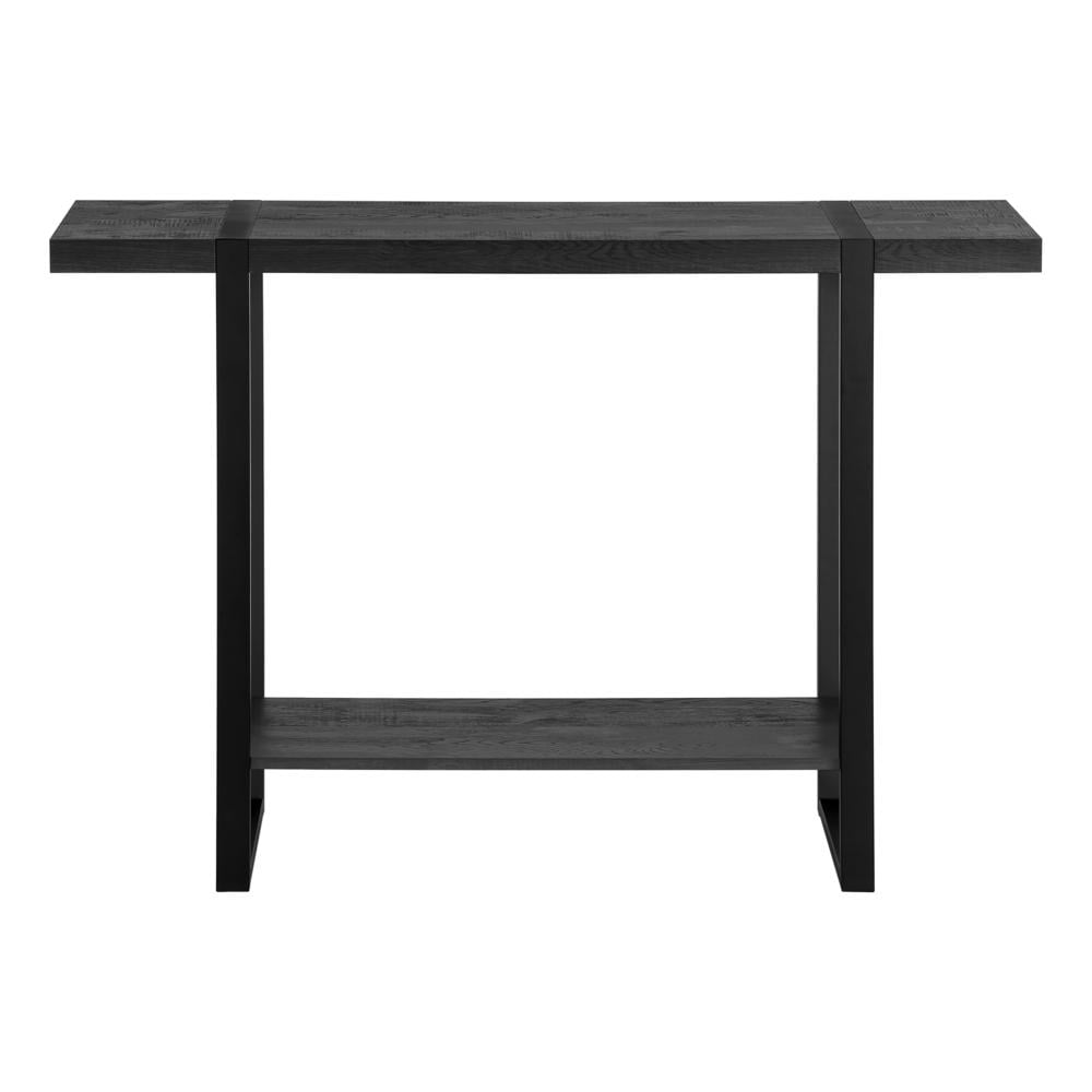 Accent Table, Console, Entryway, Narrow, Sofa, Living Room, Bedroom, Metal, Laminate, Black, Contemporary, Modern