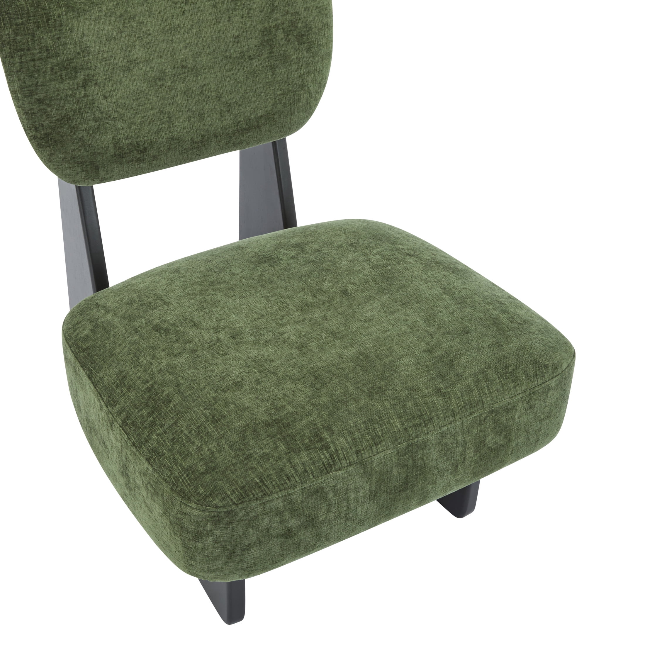 Christopher Knight Home Minimalist Upholstered Accent Chair Set of 2, Solid Wooden Base, Black+Green