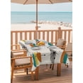 thumbnail image 2 of Outdoor Table Cloth with Umbrella Hole and Zipper, Teal Yellow Orange Grey Waterproof Rectangle Tablecloth 54"x80", Middle Century Geometric Washable Table Cover for Outside Party Patio Picnic, 2 of 8