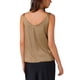 thumbnail image 3 of INSPIRAR CHIC Camiseta de tirantes de satén con cuello en V para verano y otoño, para uso casual y de fiesta, tamaño S, caqui, 3 of 5