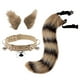 thumbnail image 1 of Qarigey Conjunto de disfraz de Cosplay, orejas de gato de piel, cola larga para juego de rol, mascarada rosa Disfraces de disfraces Amarillo negro NO1, 1 of 1