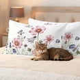 thumbnail image 3 of Pink Purple Flowers Pillow Covers 2 Pack Watercolor Gradient Purple Pink Daisy Floral Butterfly Pillowcase Waterproof Outdoor Throw Pillow Cover for Patio Balcony Rectangular Cushion 20”x12”, 3 of 9