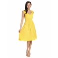 thumbnail image 2 of New Women V-Neck Sleeveless Solid Fit and Flare Casual Dress HFON, 2 of 7