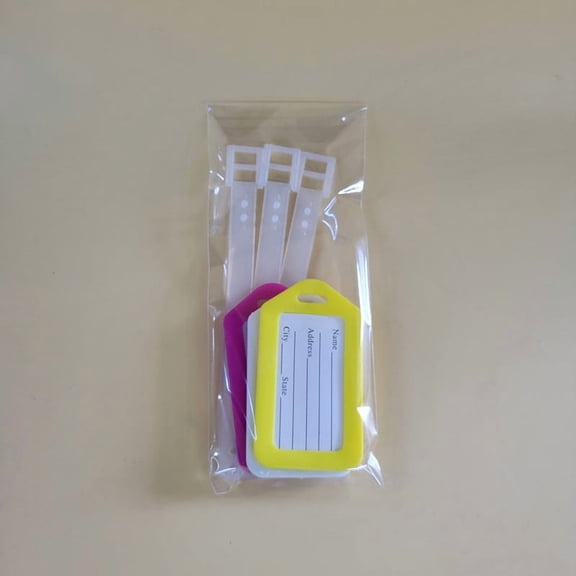 LERJZEFUH Luggage Tags, Colorful Plastic Luggage Tags with Adjustable Secure Strap, Waterproof Travel Suitcase ID Labels with Blank Name Address Card for Suitcases Backpacks Baggage Bags