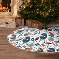 thumbnail image 6 of Daiia Fourth Of July Party Drawing Merry Christmas Tree Skirt , Xmas Large Lace-up Tree Skirt, Santa Snowflakes Rustic Home Decorations New Year Party Farmhouse Decor-36", 6 of 7