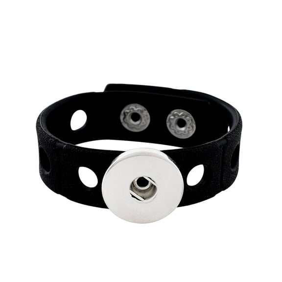 Choose Color | Silicone Adjustable Bracelet Snap Jewelry, Black, Fits 18MM 20MM Ginger Charm Buttons