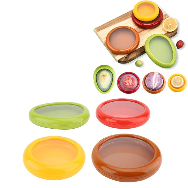Caja de Almacenamiento de Frutas de Silicona ANGGREK 4 Piezas Reutilizables para Cebolla