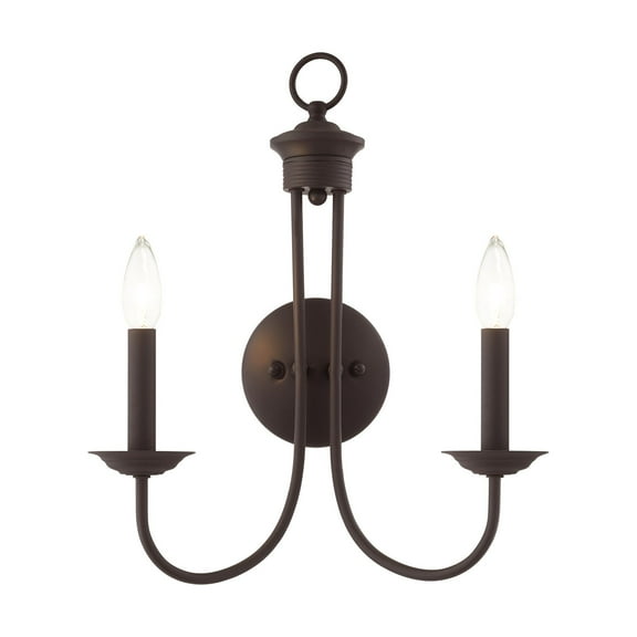 Livex Lighting Estate 2-Light Contemporary Metal Wall Sconce in Bronze