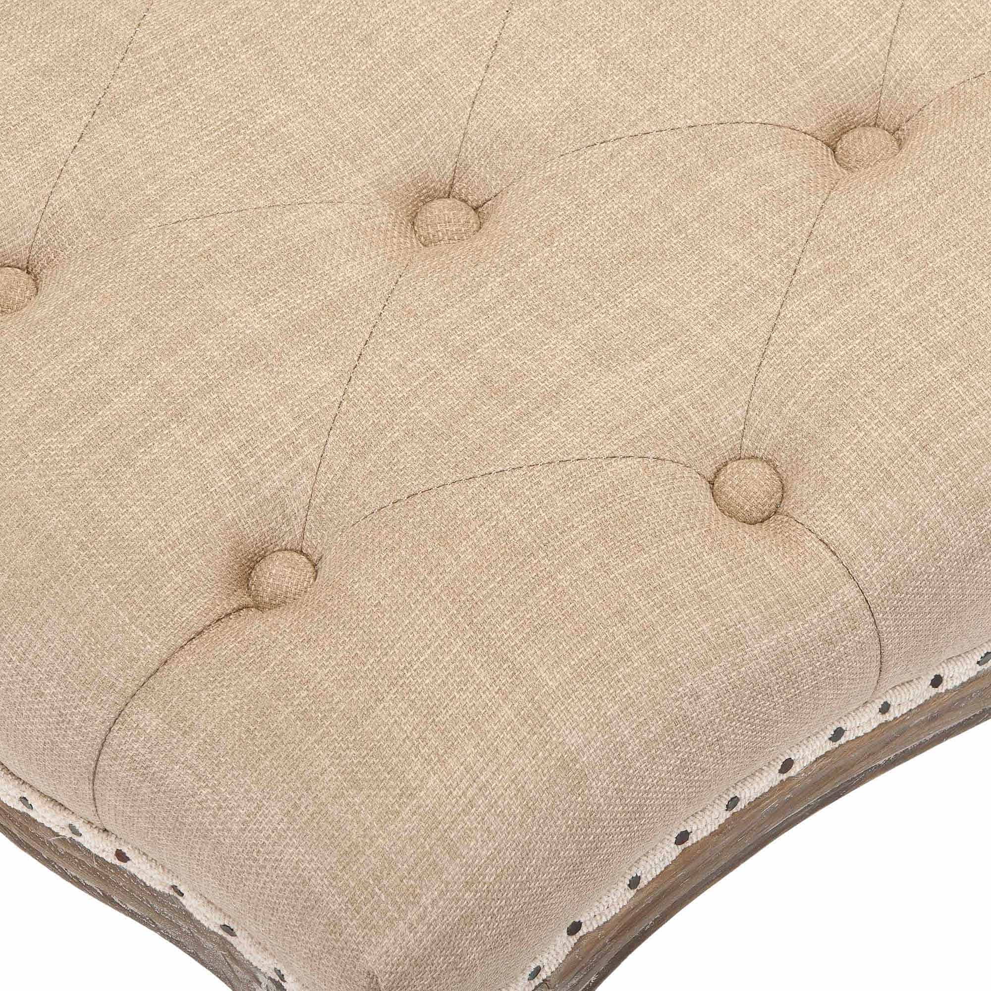 SAFAVIEH Ramsey Traditional Glam Tufted Bench, Wheat Beige