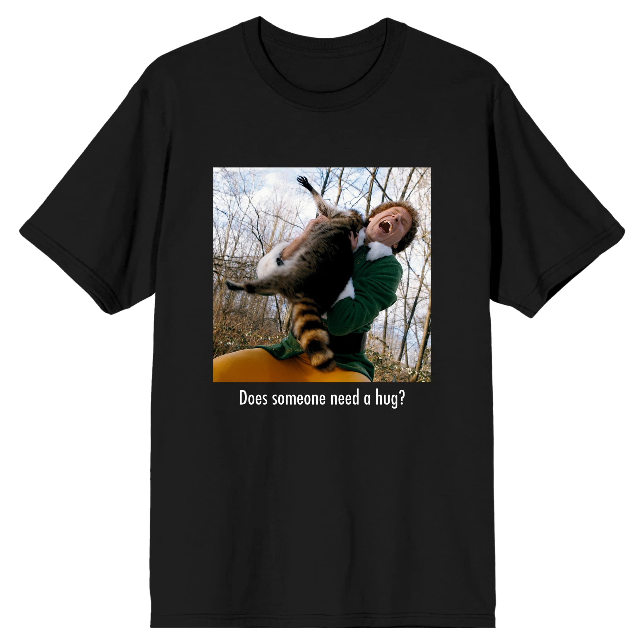 Elf Someone Needs A Hug Screengrab Men's Black T-shirt-3XL