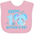 thumbnail image 3 of Inktastic Happy First Mothers Day with Elephant Boys or Girls Baby Bib, 3 of 4