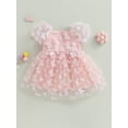 thumbnail image 3 of nvzhuang Kids Girl’s Princess Dress, Puff Sleeve Tulle Dress  A-line Dress for Party Stage Show, 3 of 8