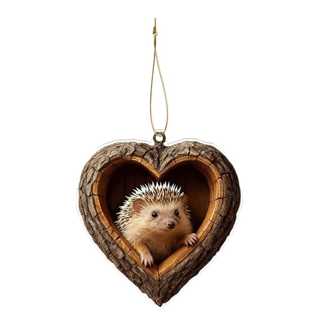 Adornos navideños de animales del bosque, adornos acrílicos 2D de zorros, águilas y pájaros, colgantes del bosque para decorar el árbol de Navidad y fiestas en casa