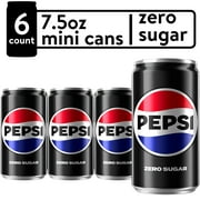 Pepsi Zero Sugar Cola Soda Pop, 7.5 fl oz, 6 Pack Cans