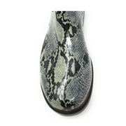 Forever Young Women's Pull Up Black and White Plaid Print Rain Boots