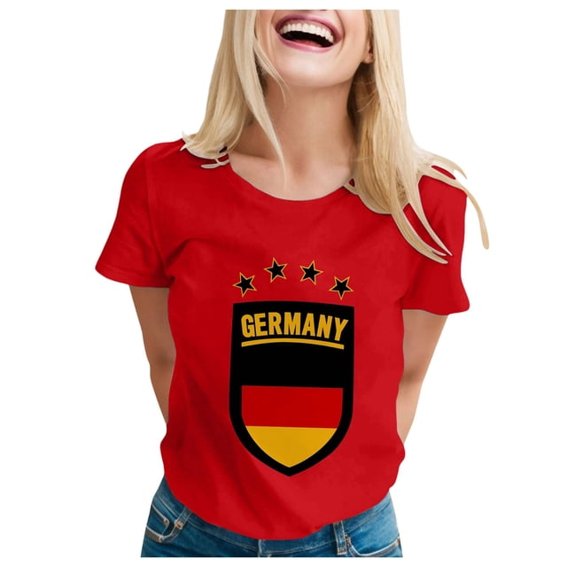 2DXuixsh Tenues Grande Taille Femmes Col Rond Haut Basique Coton Imprimé Haut Ample t-Shirt Manches Longues Décontracté t-Shirt en Coton T-Shirts pour Femmes Rouge Taille TG