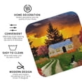 thumbnail image 4 of Balery 4 Pcs Fall Village Sceneryleather Coasters Set, Drink Table Cup Coasters For Living Room Kitchen Coffee Decor, 4 of 9