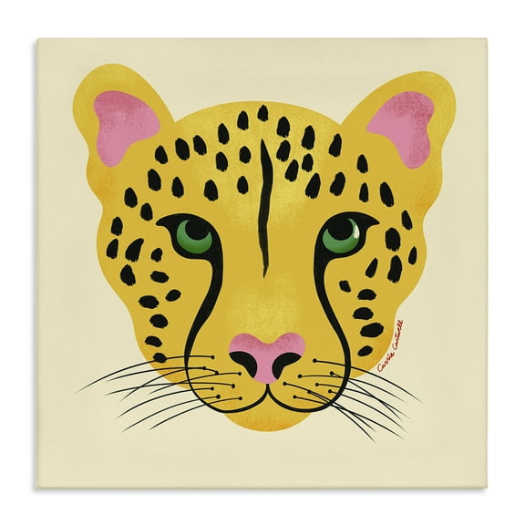 Stupell Industries Modern Wild Cheetah Face Animals Painting Wrapped Canvas Canvas Art Print Wall Art, 17 x 17