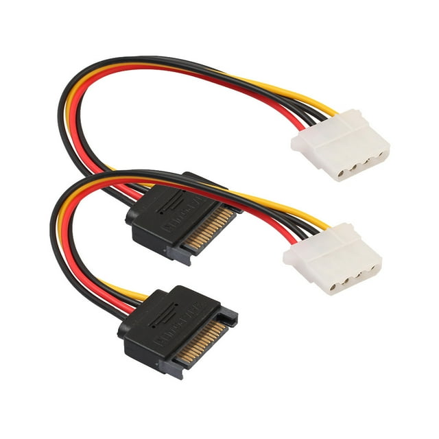 DPTALR SATA Adaptateur d'Alimentation Mâle 15 Broches Adapté pour Molex IDE 4 Broches Femelle Câble d'Entraînement