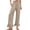 Khaki, variant on Linen Pants Women Linen Elastic High Waist Long Spring Fall Fashion Casual Wide Leg Sweatpants Women Black L