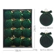 thumbnail image 3 of 12Pcs Flocked Bow Dark Green Christmas Ball Ornaments 2.36 in Shatterproof Velvet Tree Hanging Pendants Set for home Decor, 3 of 7