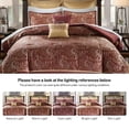 thumbnail image 6 of Regency Heights 8 Pieces Jacquard Comforter Set with Bedskirt and Decor Pillows, King, Red, 6 of 7
