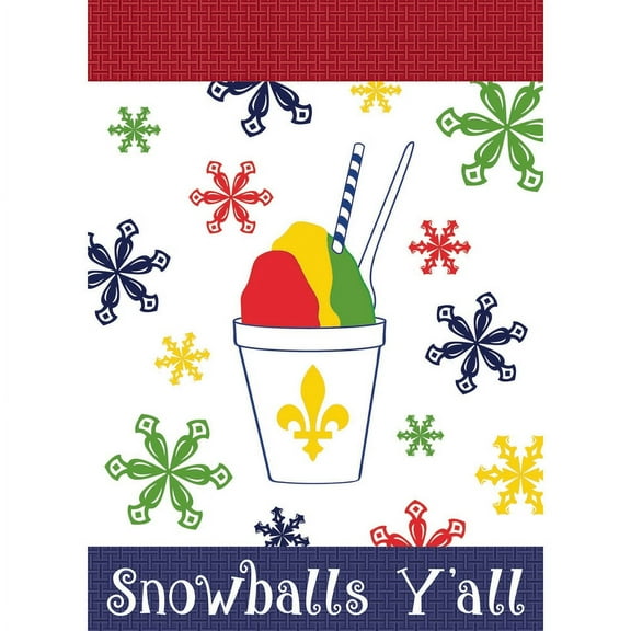Magnolia Gardens M001062 29 x 42 in. Double Applique Snoballs Y All Burlap Garden Flag - Large