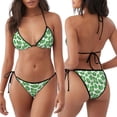 thumbnail image 3 of Fotbe Green Leaves Traje de Baño para Mujer de Dos Piezas – Bikini Sexy de Tirantes Tipo Halter con Diseño Triangular, 3 of 6