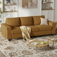 thumbnail image 4 of BLAZANT 90" 3 Seater Sofa Couch with Deep Seat, 90" Modern Upholstered Sofa with Armrests, Easy Installation, Comfy Couches for Living Room, Apartment,Ginger Yellow, 4 of 12