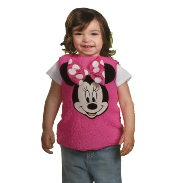 Disney Infant Toddler Girl Plush Pink Minnie Mouse Costume Pullover