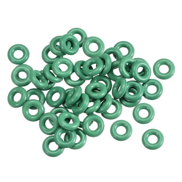 50Pcs 7mm x 1.9mm Anillo de Goma Sello Anillo Resistente al Calor Verde