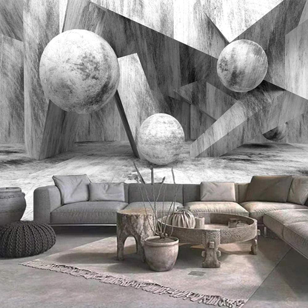 Custom Photo Wallpaper 3D Stereoscopic Circle Ball Stone Cement Wall  Painting Living Room Sofa TV Background Decoration Mural-130x60cm | Walmart  Canada