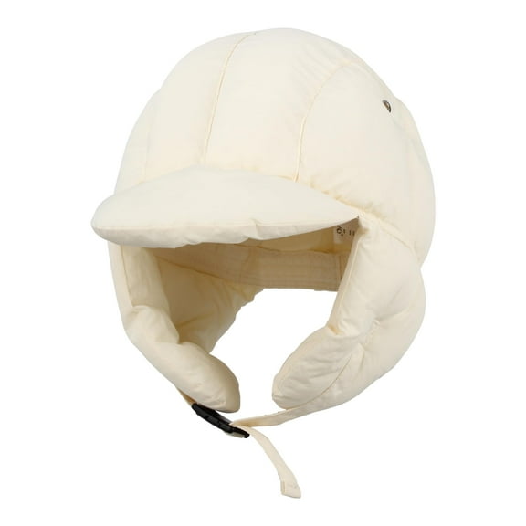 Elegant Beige Trapper Hat,Warm Winter Hat with Ear Flaps，Down Cotton Aviator Hat for Girls Women