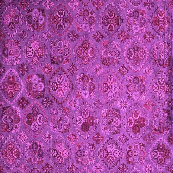 Ahgly Company Indoor Square Abstract Pink Contemporary Area Rugs, 8' Square