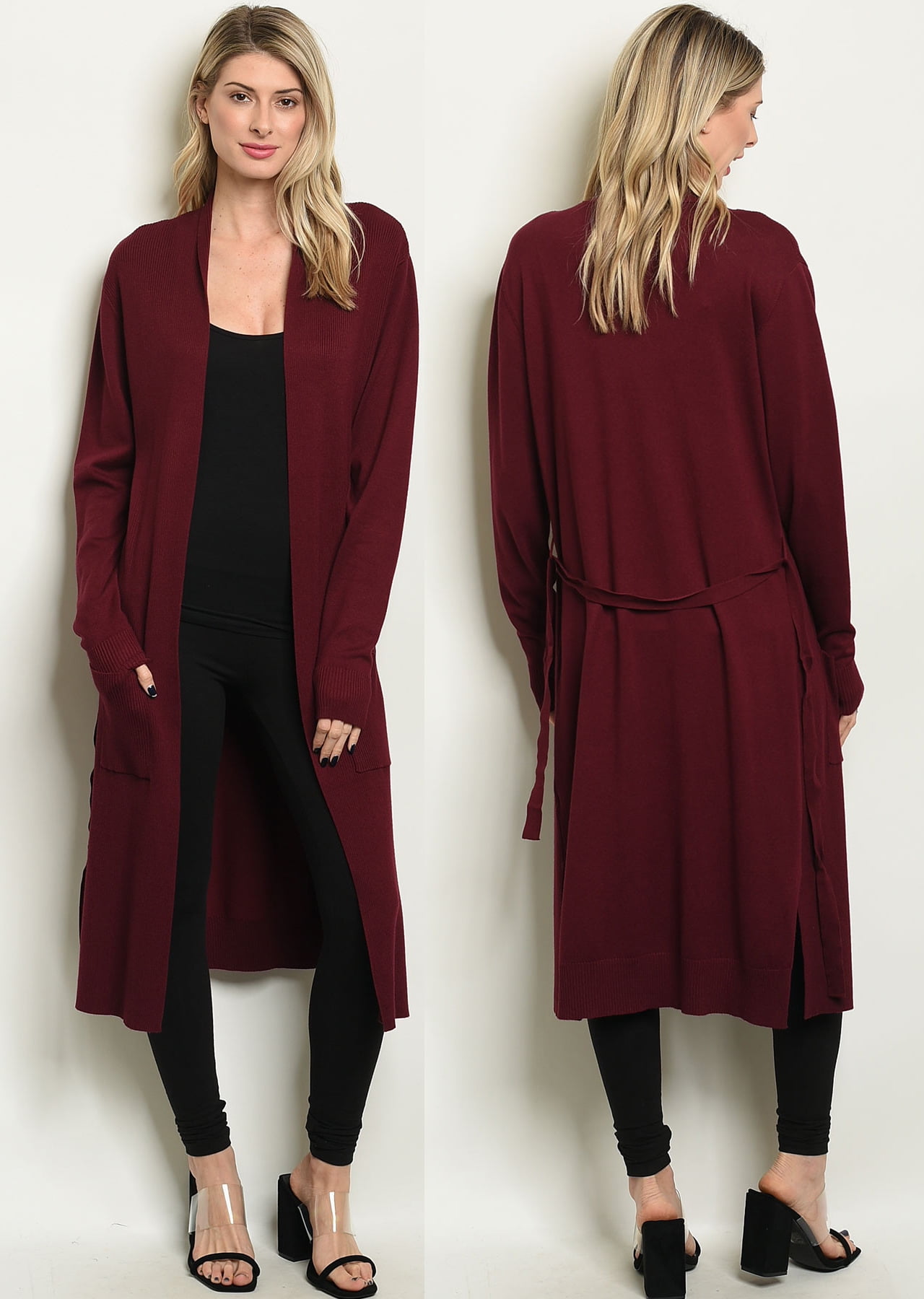 long sleeve chiffon maxi cardigan