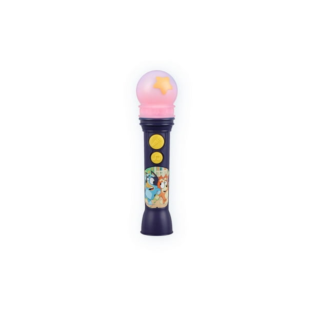 Micrófono de juguete eKids Bluey para niños pequeños, incluye música y luces integradas, diseñado para los fanáticos de los juguetes Bluey
