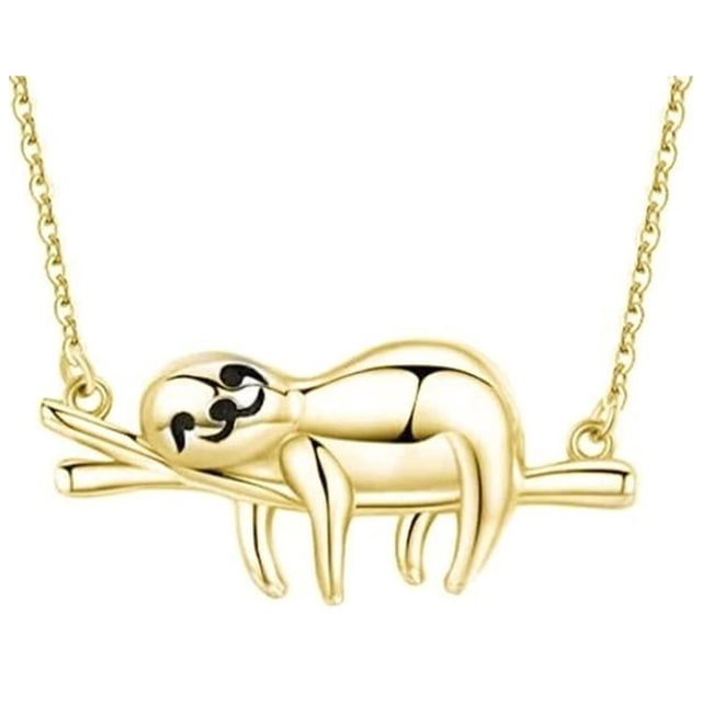 Gargantilla de perezoso Sonriente High Monaco 1 Pza collar Oso Perezoso/Rama Dorado metal