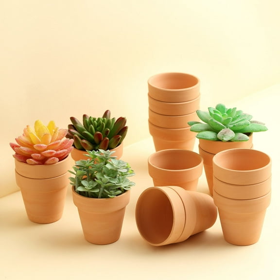 Efavormart 24 Pack | 2.5" Small Mini Ceramic Terracotta Cactus Pot Clay Succulent Planter