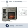 thumbnail image 6 of BELLEZE 43" TV Stand with 18" Electric Fireplace, Fireplace TV Stand for TVs up to 43", Modern Corner Wood Entertainment Center with Storage - Dale (Gray Wash), 6 of 7