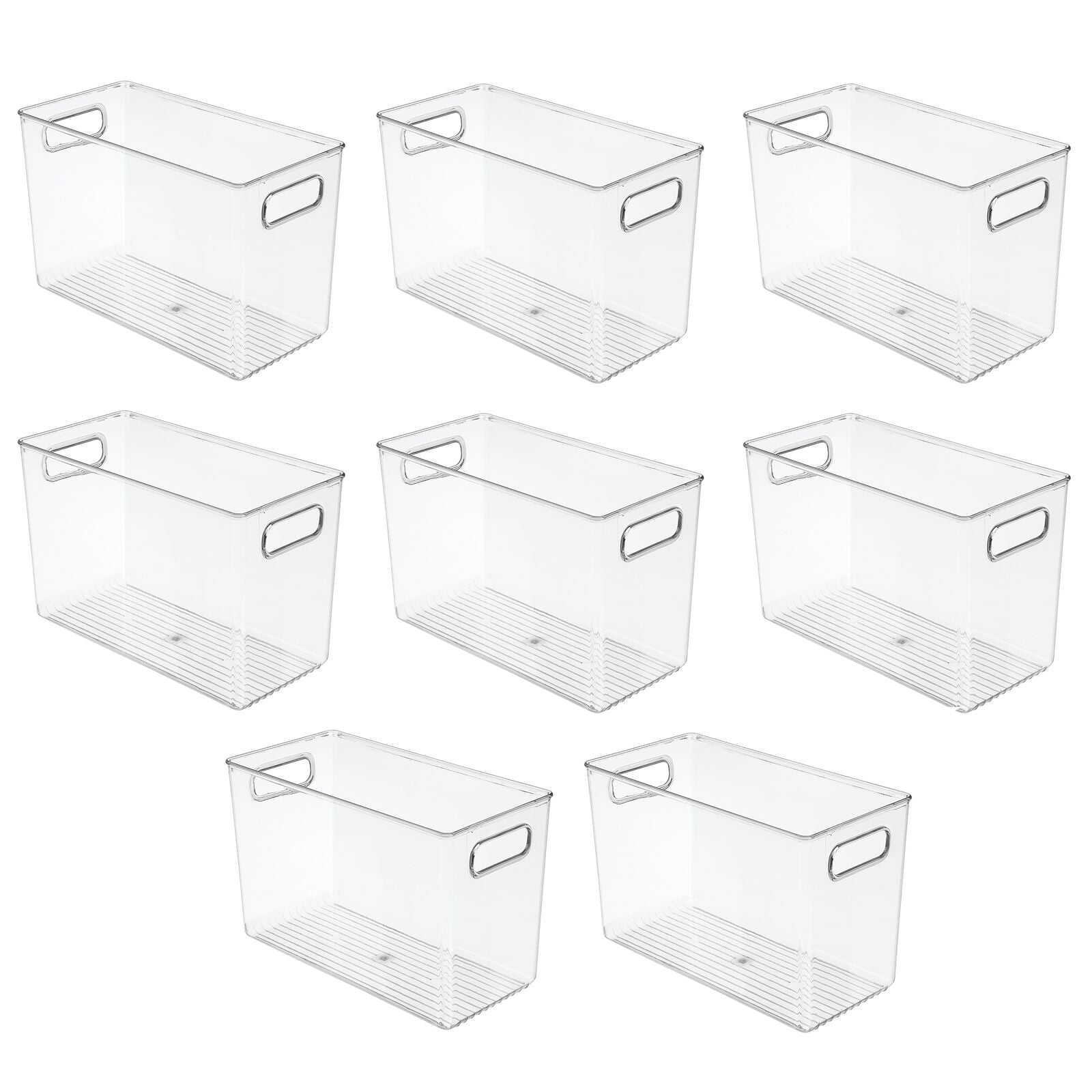mDesign Large Modern Stackable Plastic Storage Organizer Bin Basket