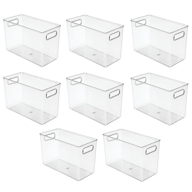mDesign Large Modern Stackable Plastic Storage Organizer Bin Basket