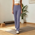 thumbnail image 6 of CFLVAEK Yoga Pants for Women with Pockets Casual Wide Leg Leggings Comfort Stretch High Waisted Workout Pant Purple S, 6 of 8