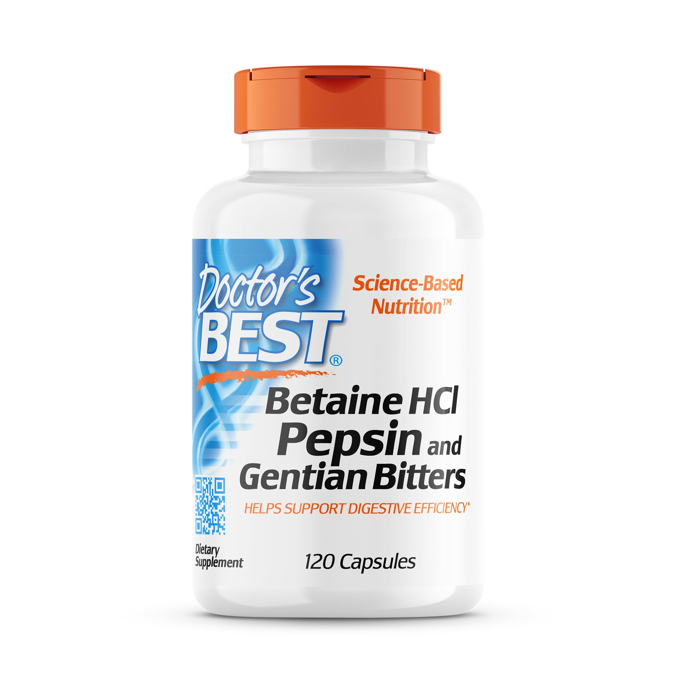 Doctor's Best Betaine HCI Pepsin and Gentian Bitters, NonGMO, Gluten