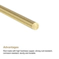 thumbnail image 4 of Uxcell 2 3 4 5 6mm Diameter 400mm Length Brass Solid Round Rod Lathe Bar Stock 1set, 4 of 5