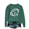 thumbnail image 4 of BODOAO Women's Football Game Day Sweatshirt Women's Rugby Printed Pullover Round Neck Casual Graphic Print Oversized Crewneck Sweatshirts Long Sleeve Pullover for Gameday Hoodies Blackish Green L, 4 of 4