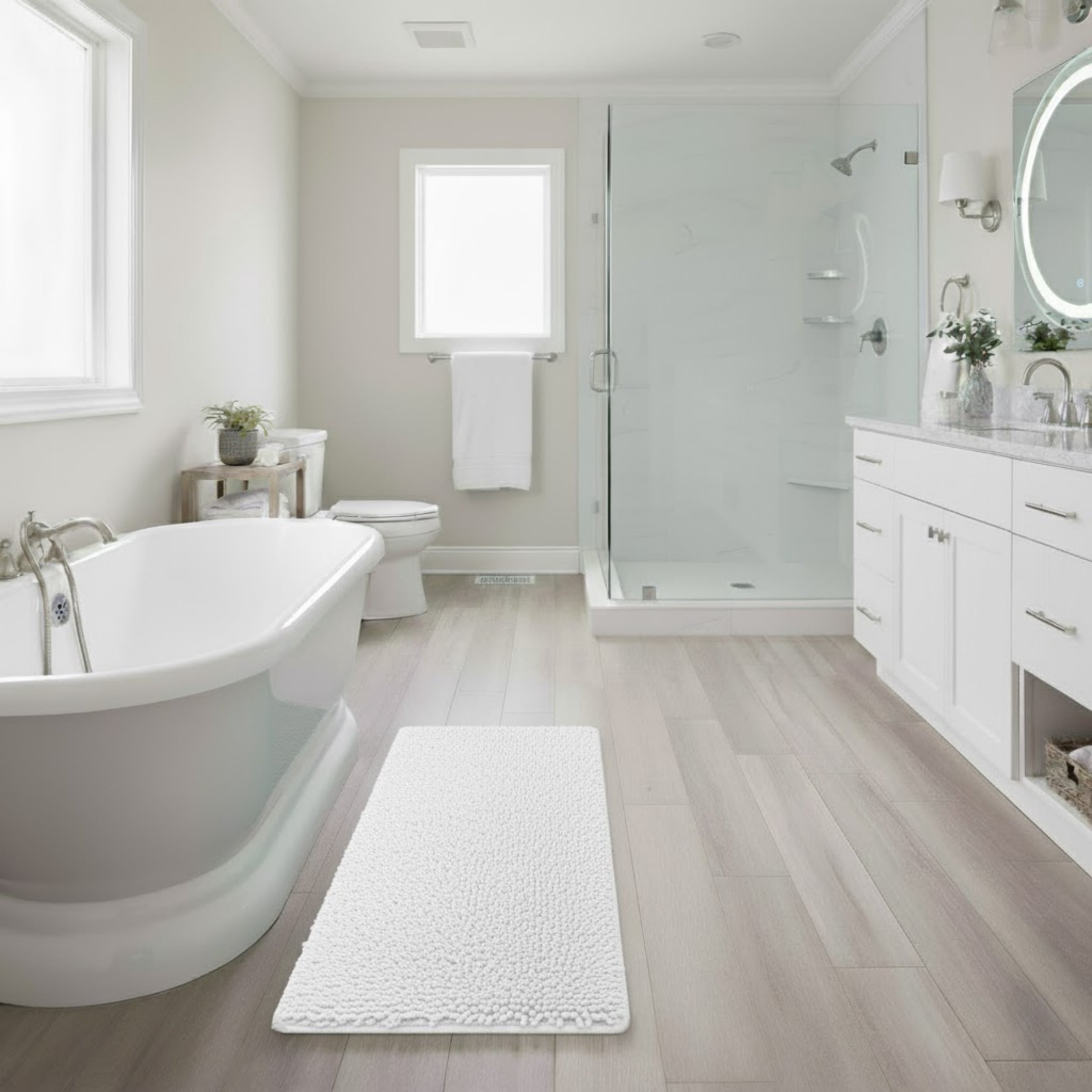 Lavish Home Memory Foam Shag Bath Mat (24x58), 1-Piece