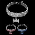 thumbnail image 5 of Increíble collar de diamantes de imitación de 3 filas para mascotas, collar de perro gato, joyería de hueso de diamantes de imitación brillantes, accesorios de boda para fiestas (blanco-M) WD.WDQZL Hogar, 5 of 5