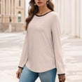 thumbnail image 2 of Towmus Womens Long Sleeve Shirts Loose Fit Crew Neck Trend Fall and Winter Clothes Going Out Basics Tees, 2 of 6